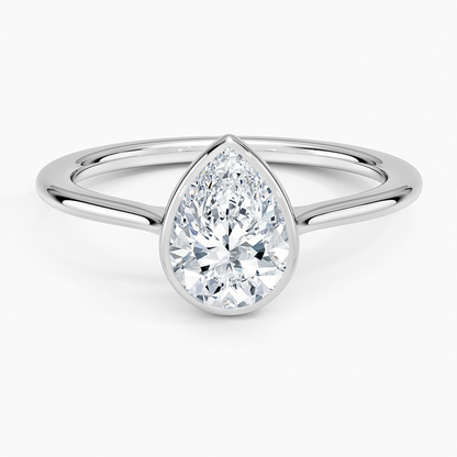 1 1/4CT Pear Lab Grown Diamond Gold Solitaire Ring