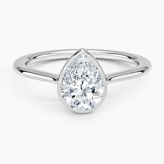 1 1/4CT Pear Lab Grown Diamond Gold Solitaire Ring