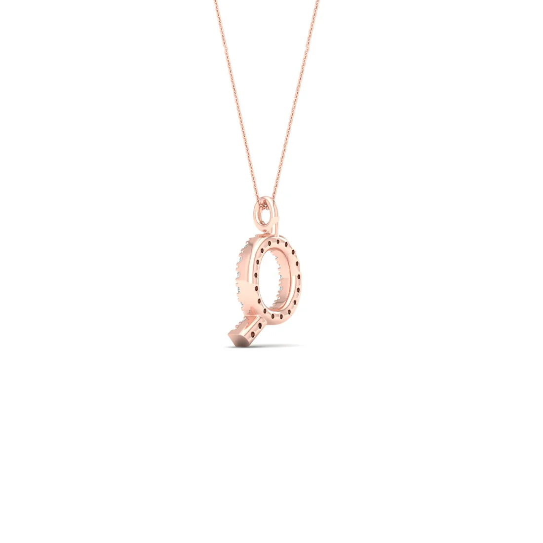 0.07CTW Lab Grown Diamond Q Initial Pendant