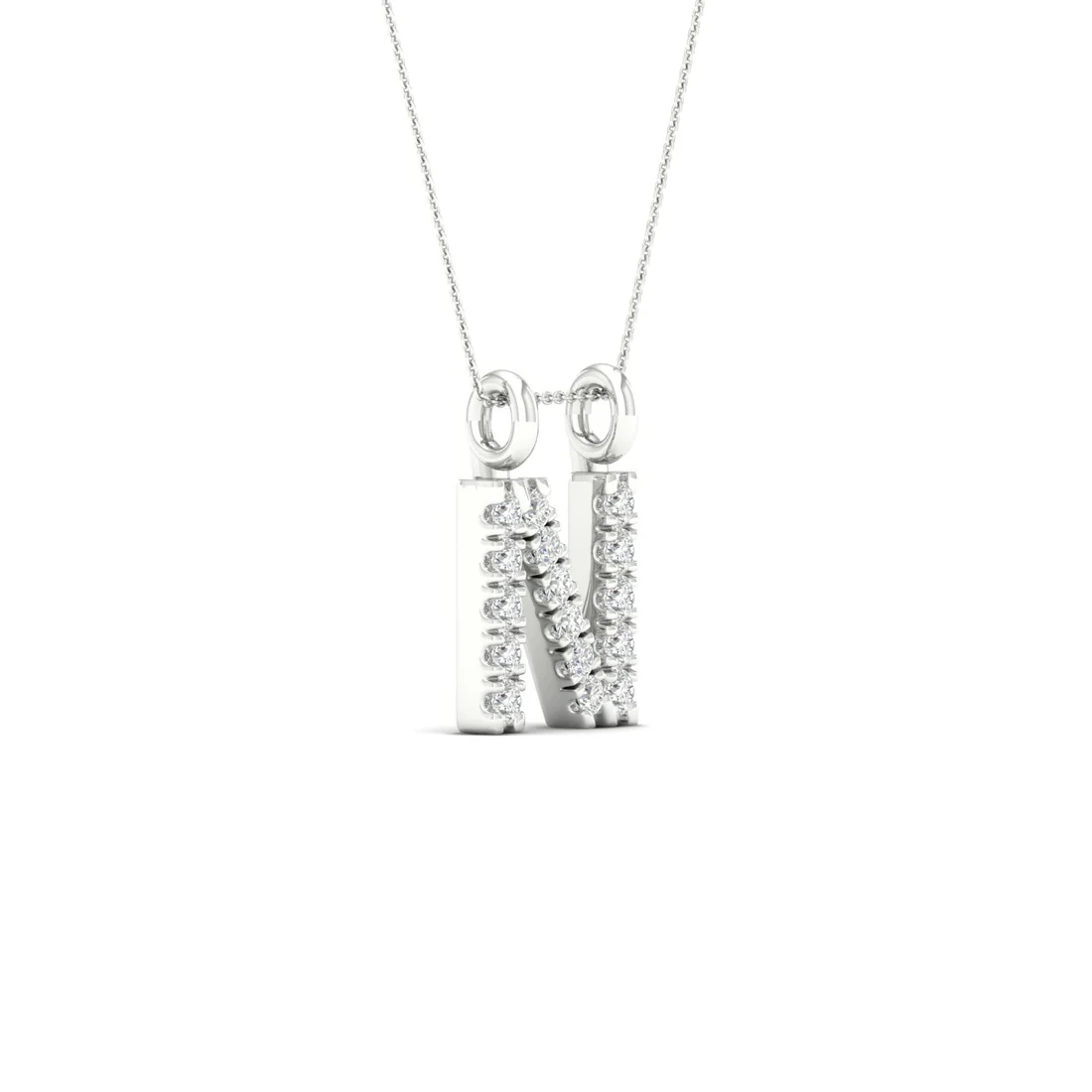 0.065 CTW Lab Grown Diamond N Letter Pendant