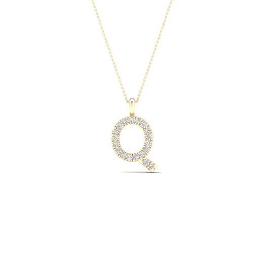 0.07CTW Lab Grown Diamond Q Initial Pendant