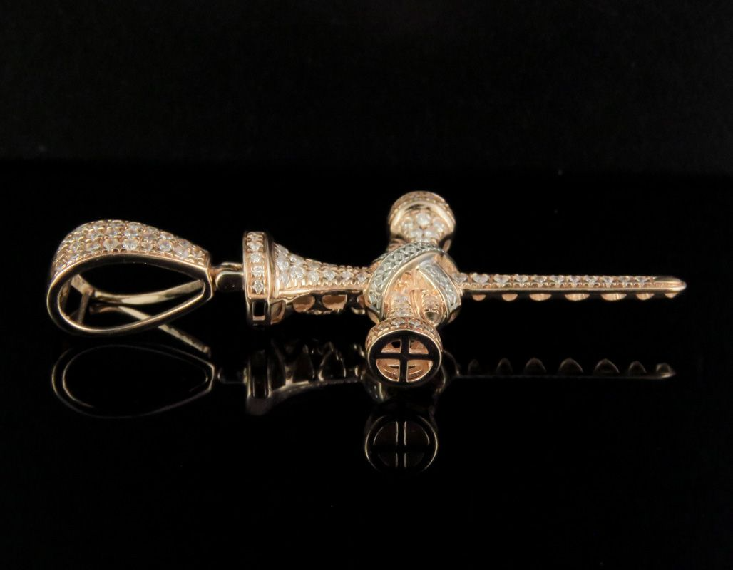 Customized Lab Grown Diamond Nail Cross Pendant