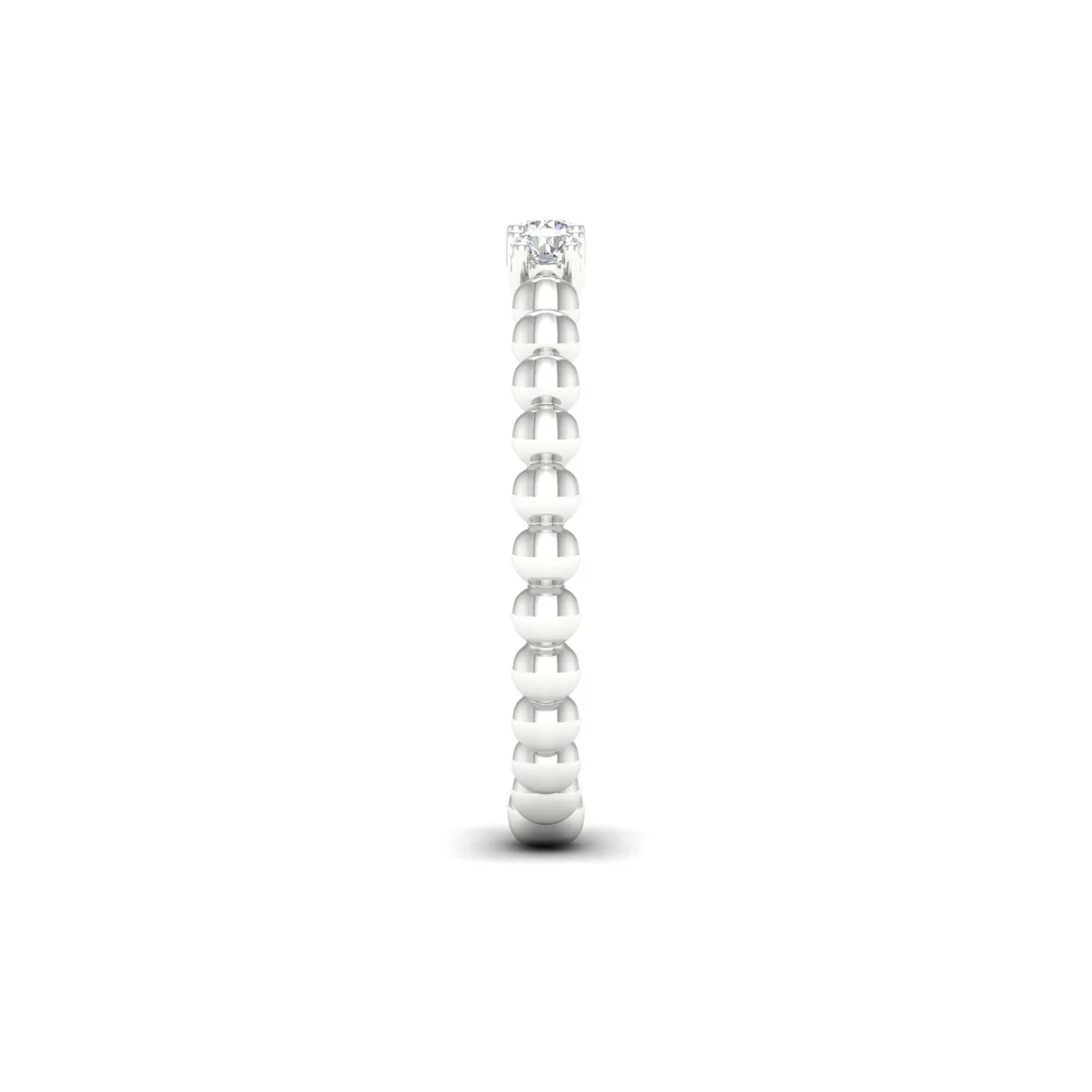 0.16Ctw Lab Grown Diamond Three Stone Bubble Stack Wedding Band