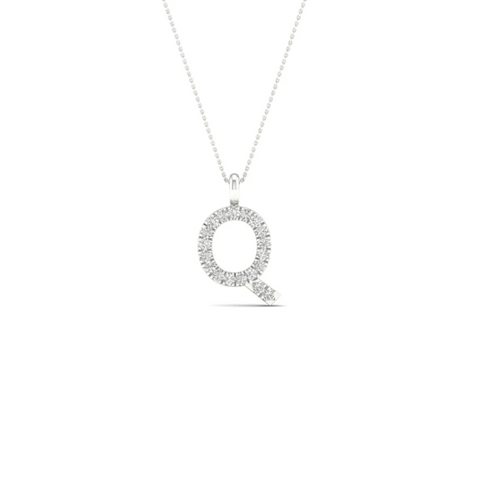 0.07CTW Lab Grown Diamond Q Initial Pendant