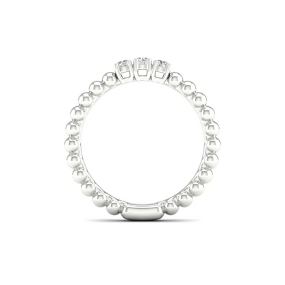 0.16Ctw Lab Grown Diamond Three Stone Bubble Stack Wedding Band