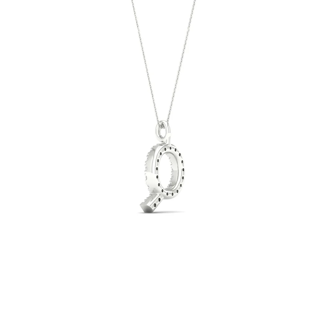 0.07CTW Lab Grown Diamond Q Initial Pendant