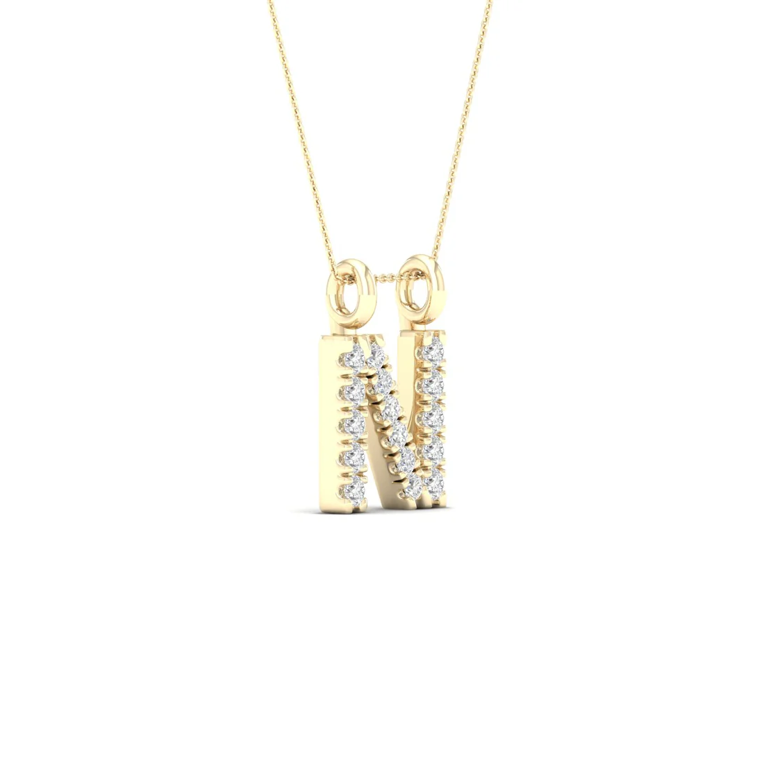 0.065 CTW Lab Grown Diamond N Letter Pendant