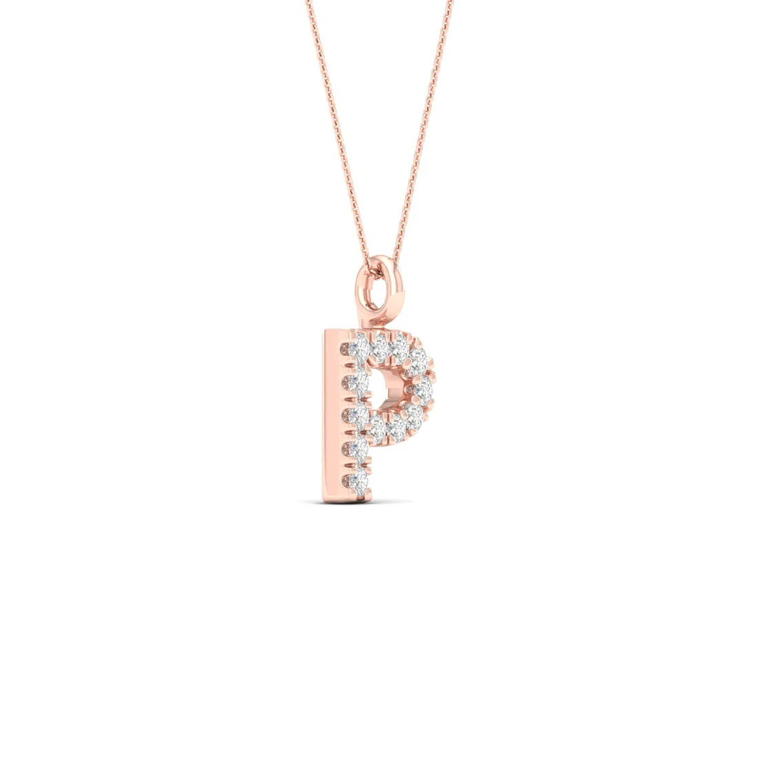 0.065 CTW Lab Grown Diamond P Letter Pendant