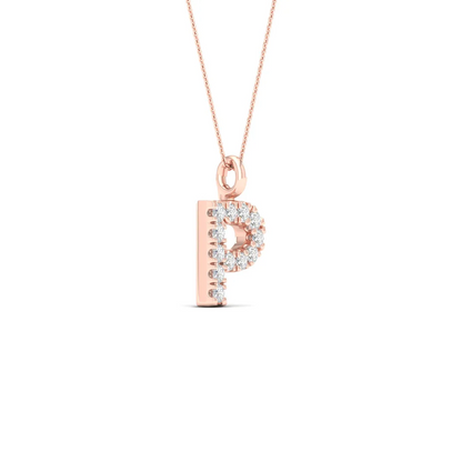 0.065 CTW Lab Grown Diamond P Letter Pendant