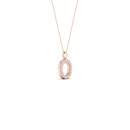 0.065CTW Lab Grown Diamond O Letter Pendant
