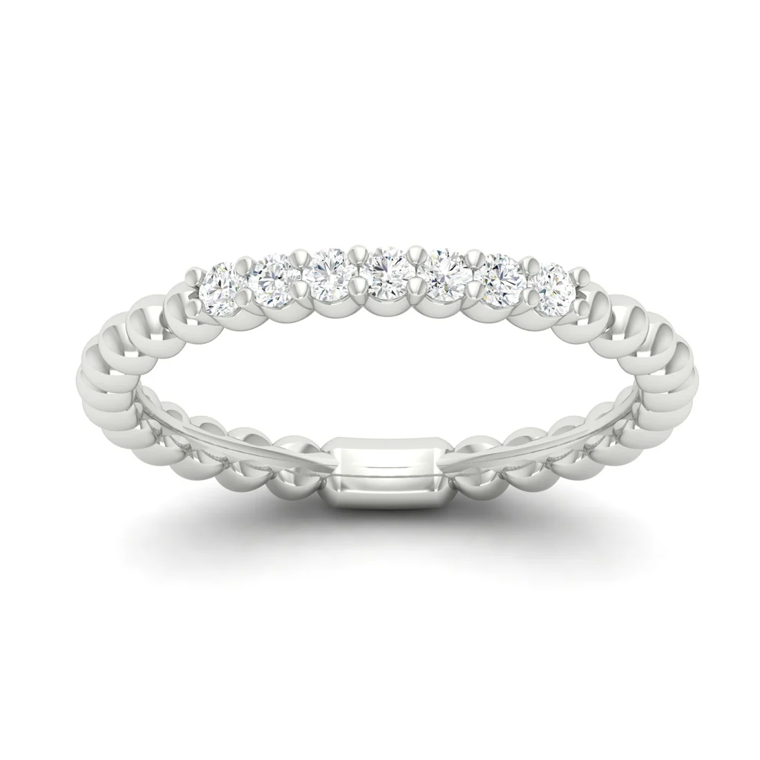 0.16Ctw Lab Grown Diamond Seven Stone Bubble Stackable Wedding Band