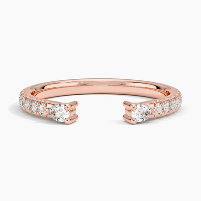 0.26 CTW Open Shank 18k Solid Gold Lab Grown Diamond Stacking Ring