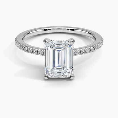 1 1/2 Emerald Lab Grown Diamond Gold Engagement Ring