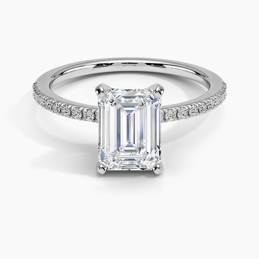 1 1/2 Emerald Lab Grown Diamond Gold Engagement Ring