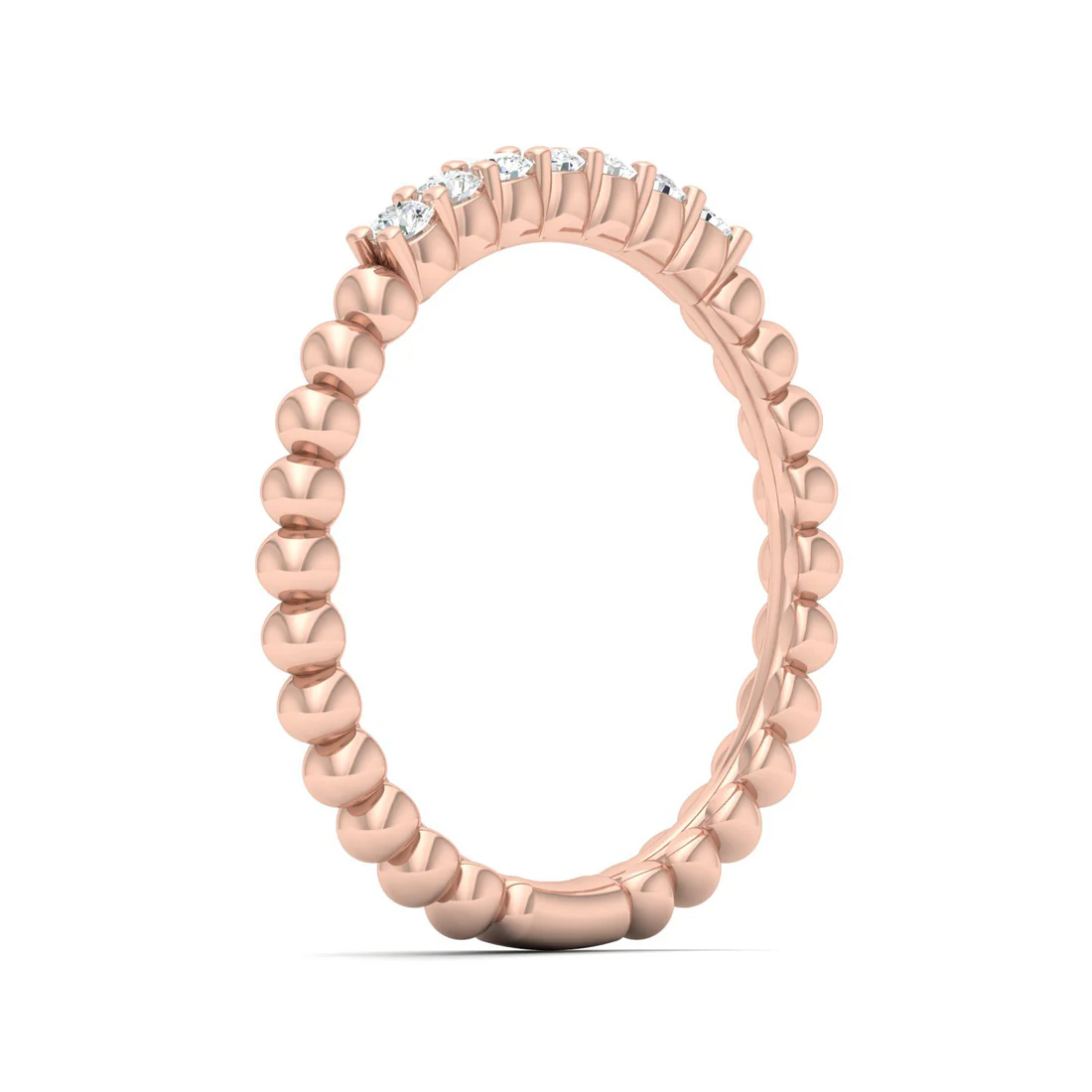 0.16Ctw Lab Grown Diamond Seven Stone Bubble Stackable Wedding Band