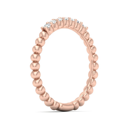 0.16Ctw Lab Grown Diamond Seven Stone Bubble Stackable Wedding Band