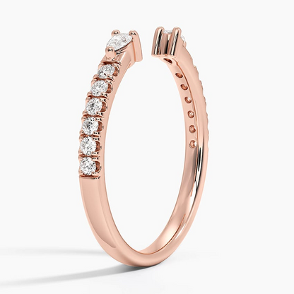0.26 CTW Open Shank 18k Solid Gold Lab Grown Diamond Stacking Ring