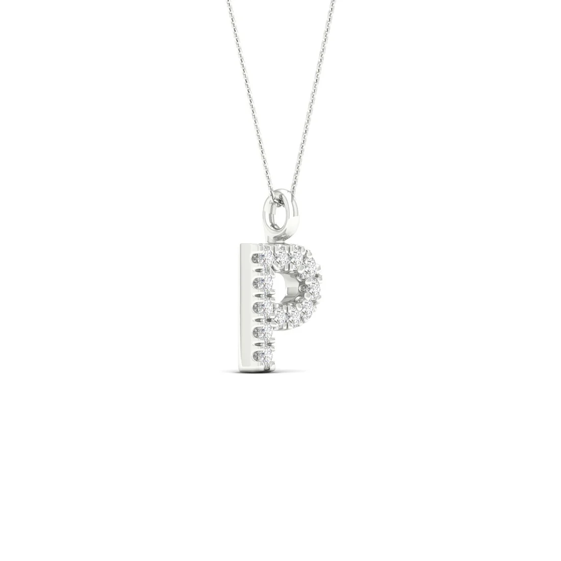 0.065 CTW Lab Grown Diamond P Letter Pendant