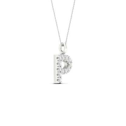 0.065 CTW Lab Grown Diamond P Letter Pendant