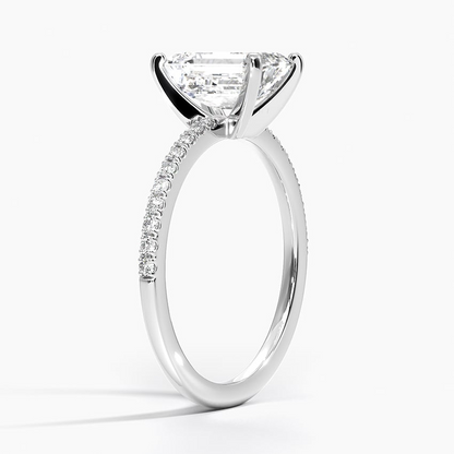 1 1/2 Emerald Lab Grown Diamond Gold Engagement Ring