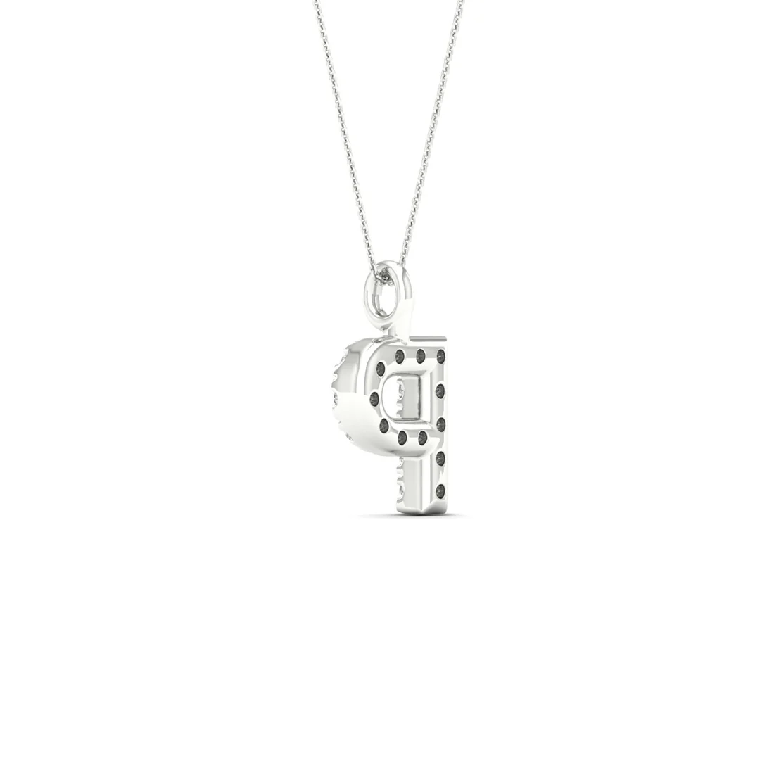 0.065 CTW Lab Grown Diamond P Letter Pendant