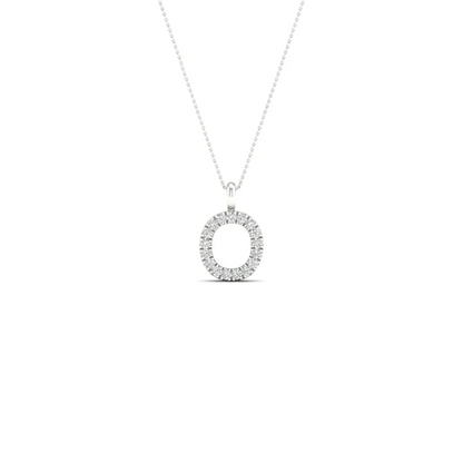 0.065CTW Lab Grown Diamond O Letter Pendant