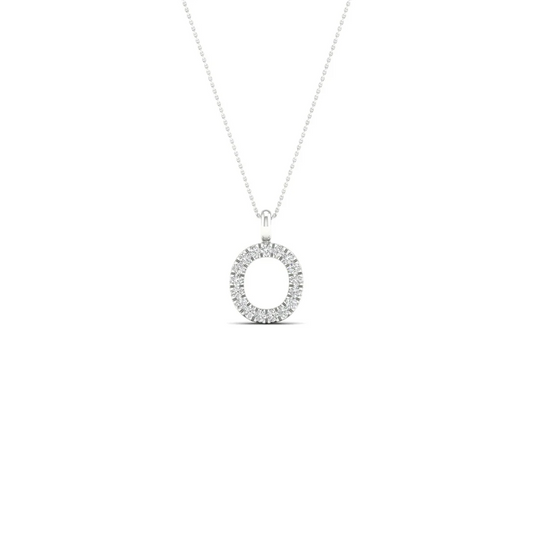 0.065CTW Lab Grown Diamond O Letter Pendant
