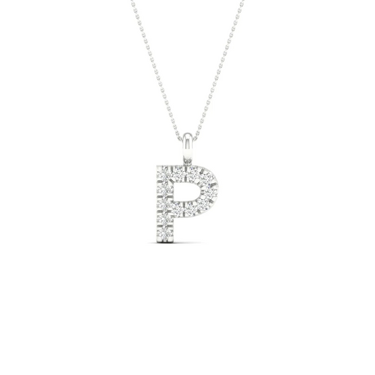 0.065 CTW Lab Grown Diamond P Letter Pendant