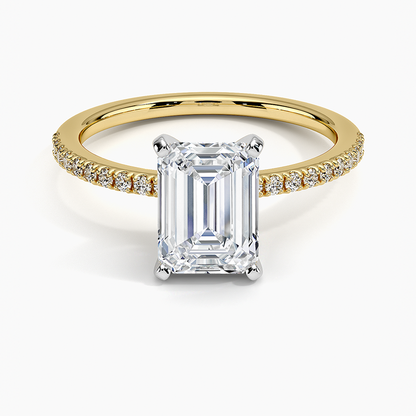 1 1/2 Emerald Lab Grown Diamond Gold Engagement Ring