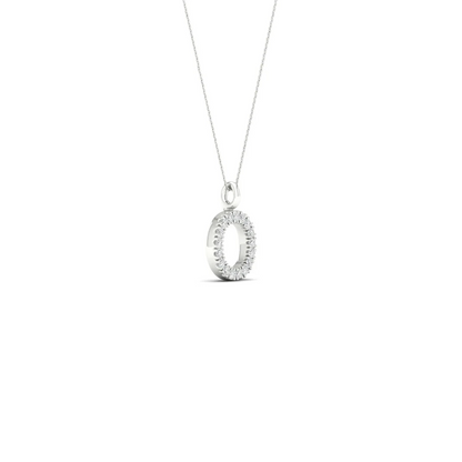 0.065CTW Lab Grown Diamond O Letter Pendant