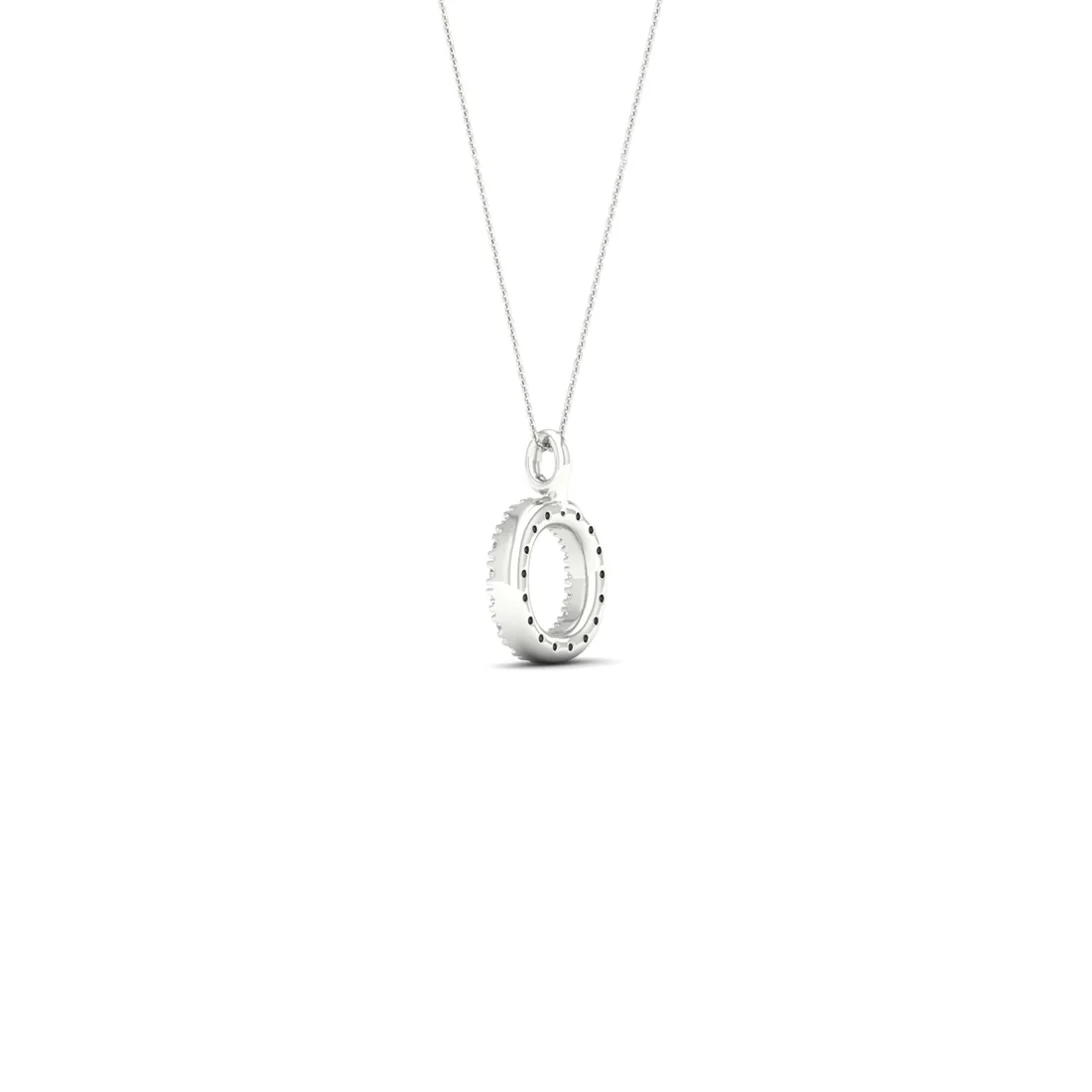 0.065CTW Lab Grown Diamond O Letter Pendant