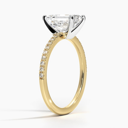 1 1/2 Emerald Lab Grown Diamond Gold Engagement Ring