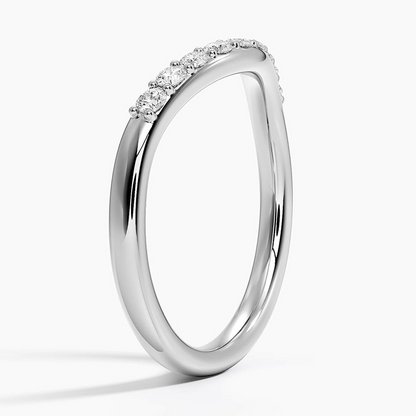 0.20 CTW Petite Curved Lab Grown Diamond 14k Gold Ring For Women