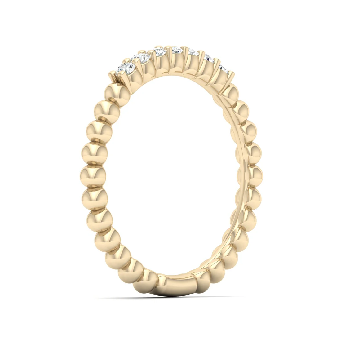 0.16Ctw Lab Grown Diamond Seven Stone Bubble Stackable Wedding Band