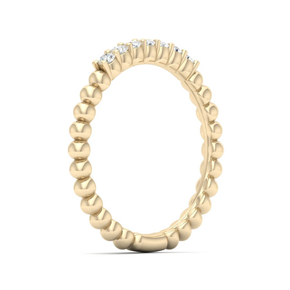 0.16Ctw Lab Grown Diamond Seven Stone Bubble Stackable Wedding Band