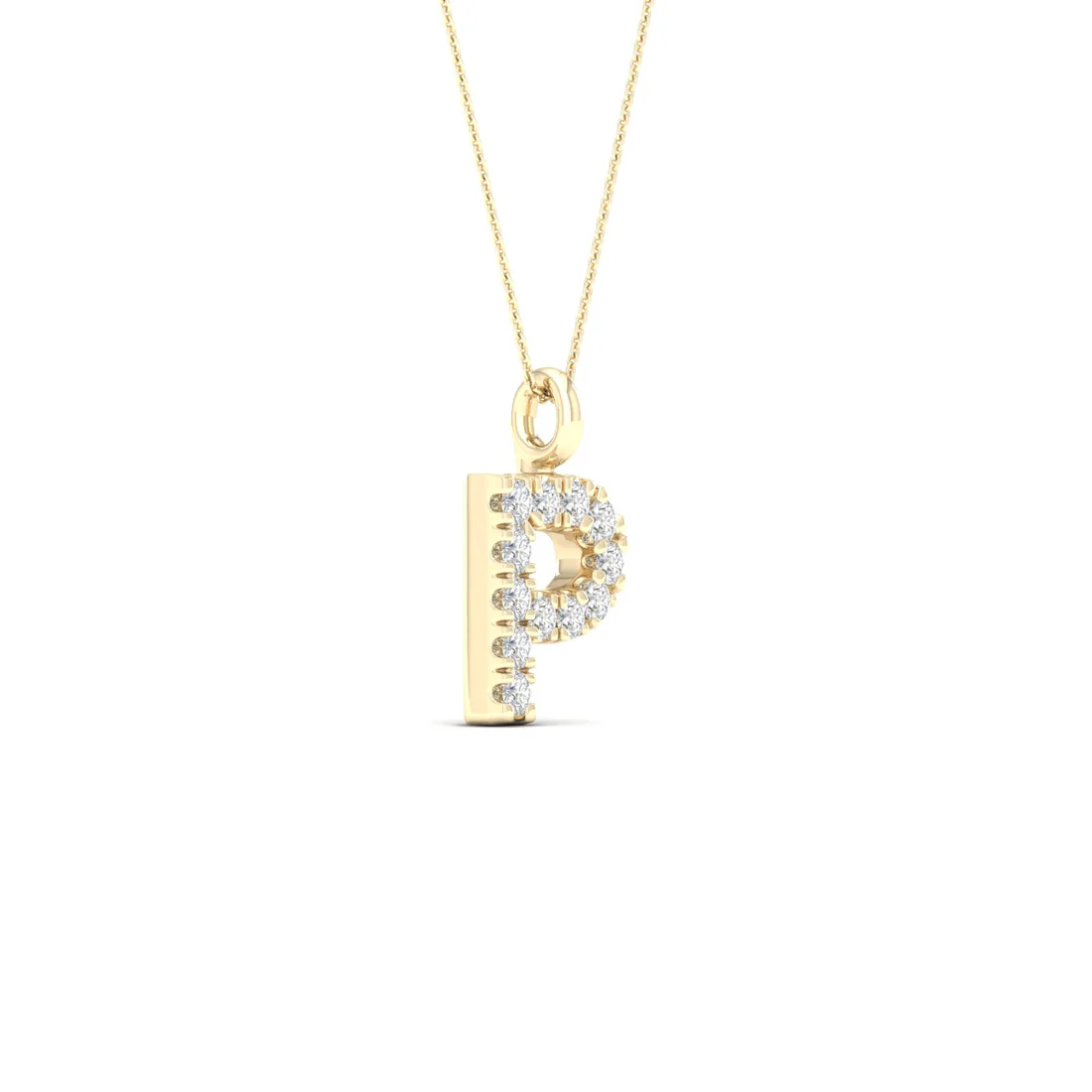 0.065 CTW Lab Grown Diamond P Letter Pendant