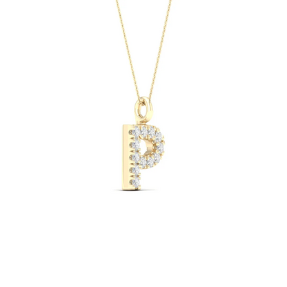 0.065 CTW Lab Grown Diamond P Letter Pendant