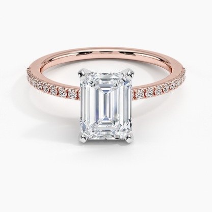 1 1/2 Emerald Lab Grown Diamond Gold Engagement Ring