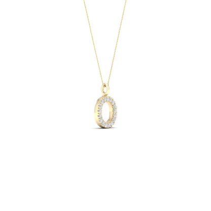 0.065CTW Lab Grown Diamond O Letter Pendant