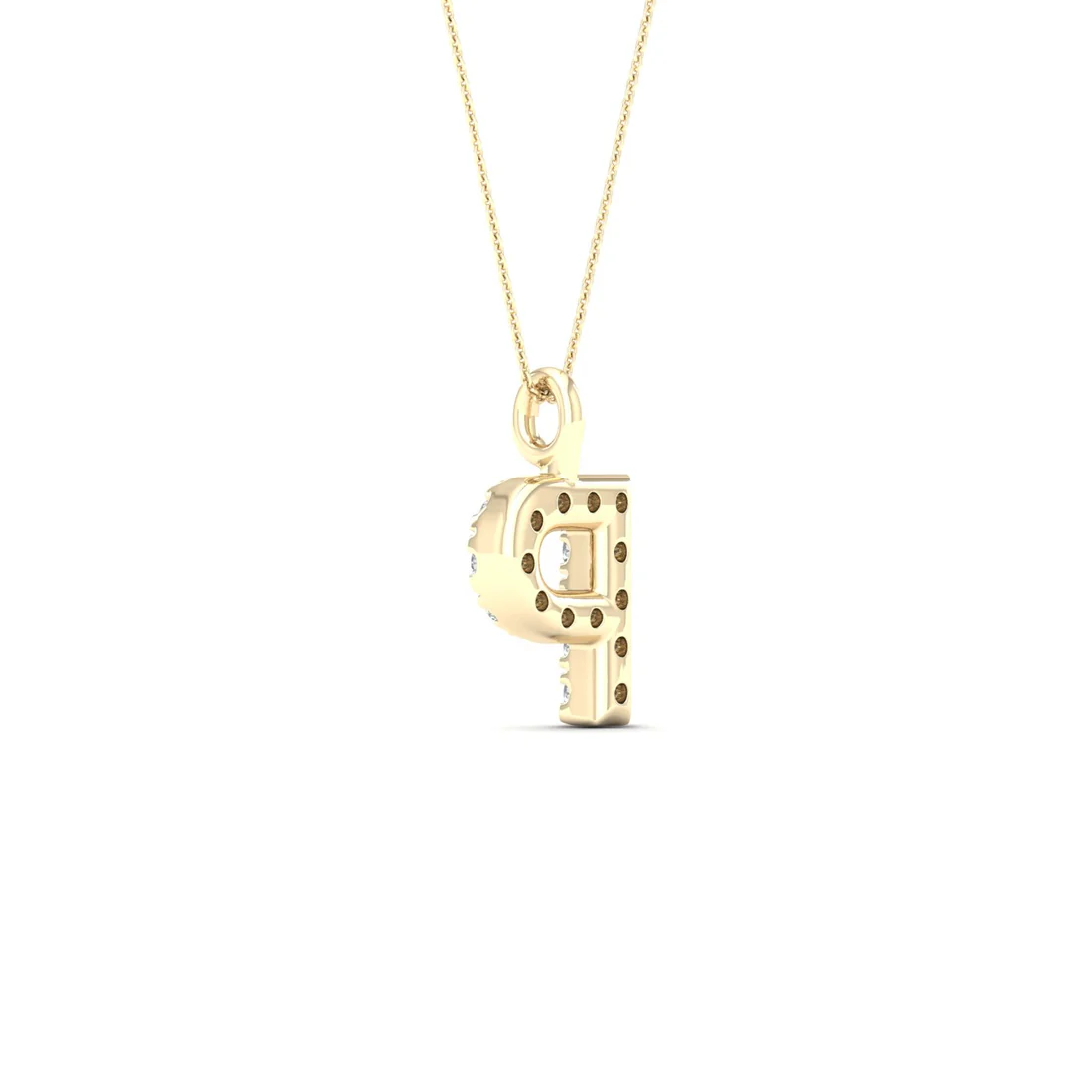 0.065 CTW Lab Grown Diamond P Letter Pendant