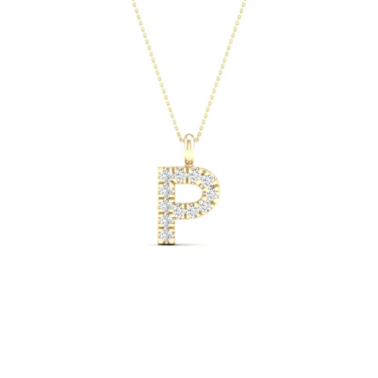 0.065 CTW Lab Grown Diamond P Letter Pendant