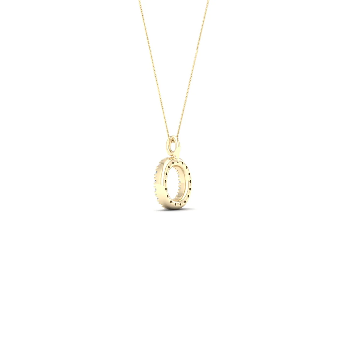 0.065CTW Lab Grown Diamond O Letter Pendant