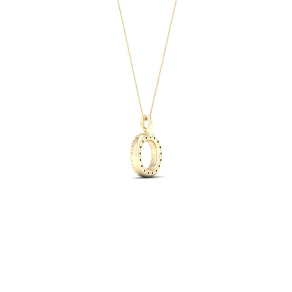0.065CTW Lab Grown Diamond O Letter Pendant