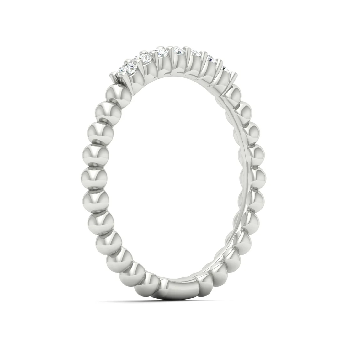 0.16Ctw Lab Grown Diamond Seven Stone Bubble Stackable Wedding Band