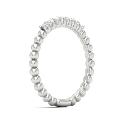 0.16Ctw Lab Grown Diamond Seven Stone Bubble Stackable Wedding Band