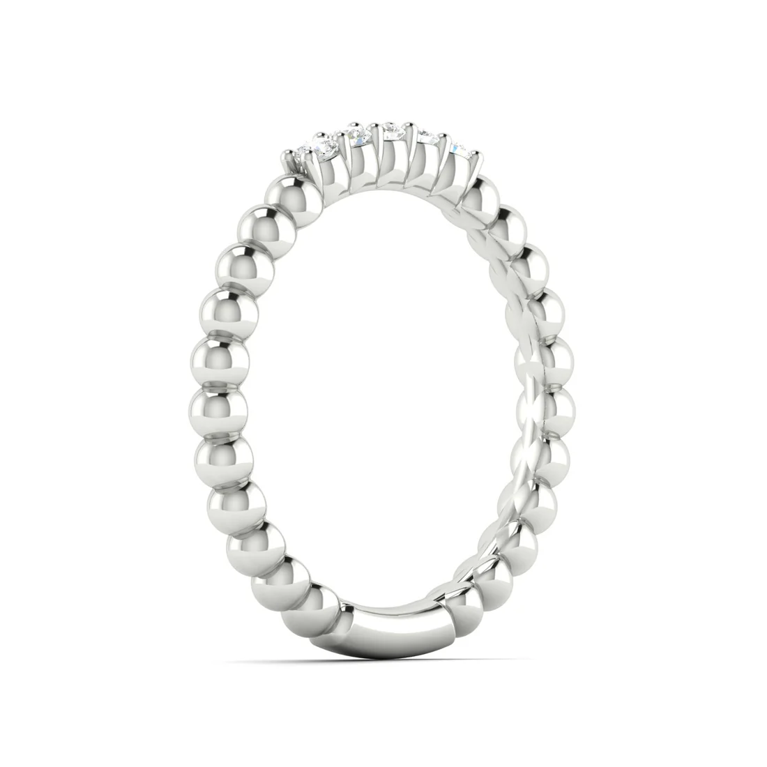 0.10Ctw Five Stone Bubble Stackable Wedding Band