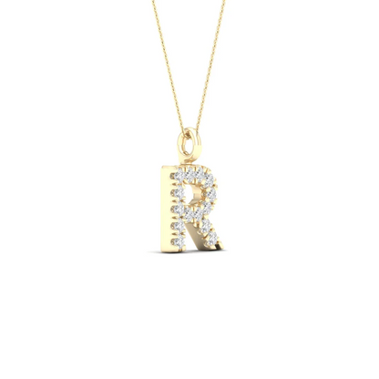 0.05 CTW Lab Grown Diamond R Letter Pendant