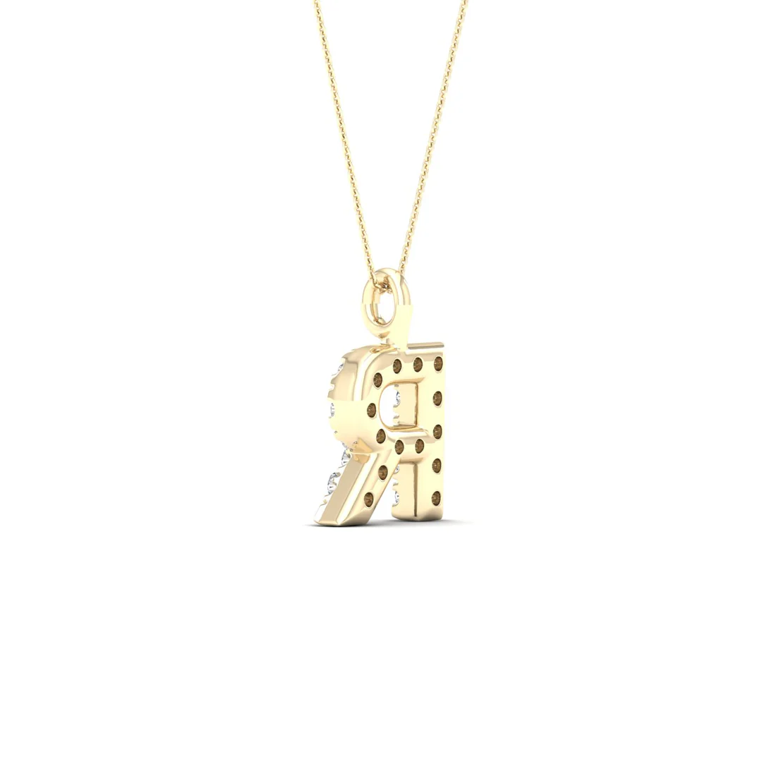 0.05 CTW Lab Grown Diamond R Letter Pendant