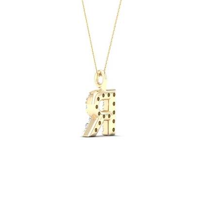 0.05 CTW Lab Grown Diamond R Letter Pendant