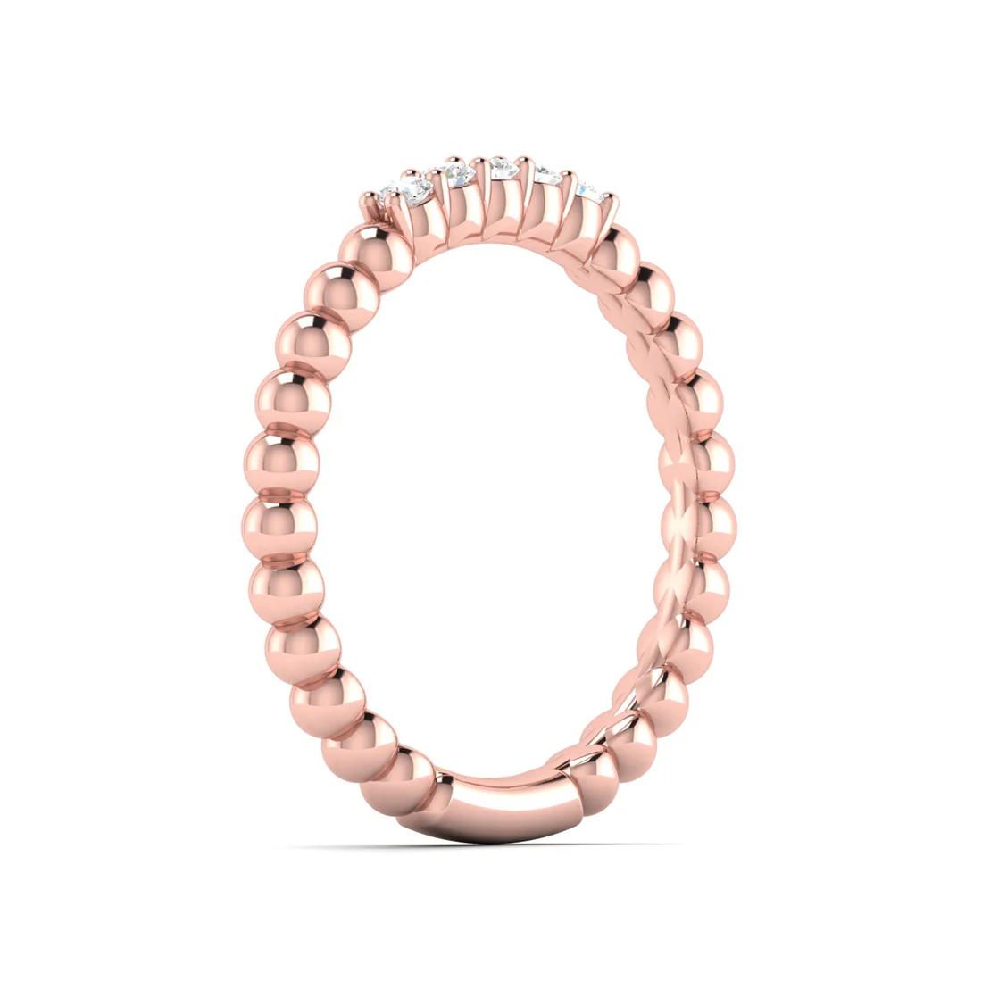 0.10Ctw Five Stone Bubble Stackable Wedding Band